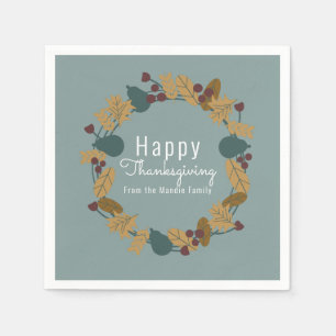 Elegante Thanksgiving Peer Krans Illustratie Servet