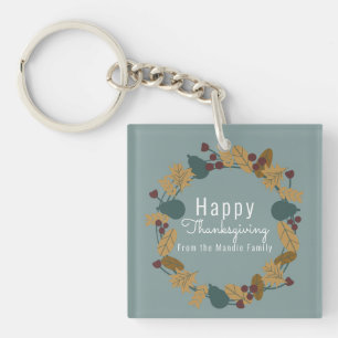 Elegante Thanksgiving Peerkrans Illustratie Sleutelhanger