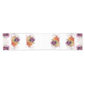 Elegante Thanksgiving Pompoen bordeaux bloemetjes Korte Tafelloper (Horizontaal)