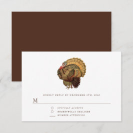 Elegante Thanksgiving Turkey RSVP Kaartje