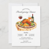 Elegante Thanksgiving Uitnodiging Kaart (Voorkant)