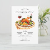 Elegante Thanksgiving Uitnodiging Kaart (Staand voorkant)