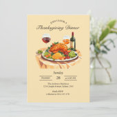 Elegante Thanksgiving Uitnodiging Kaart (Staand voorkant)