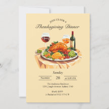Elegante Thanksgiving Uitnodiging Kaart