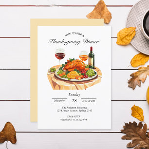 Elegante Thanksgiving Uitnodiging Kaart