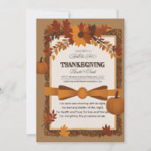 Elegante Thanksgiving-uitnodiging met herfstblader Kaart (Voorkant)