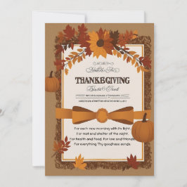 Elegante Thanksgiving-uitnodiging met herfstblader Kaart