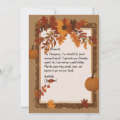 Elegante Thanksgiving-uitnodiging met herfstblader Kaart (Achterkant)
