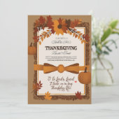 Elegante Thanksgiving Uitnodiging Sjabloon (Staand voorkant)