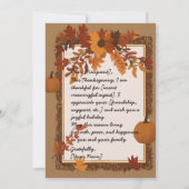 Elegante Thanksgiving Uitnodiging Sjabloon (Achterkant)