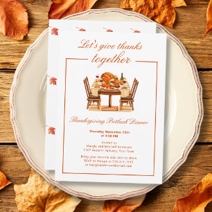 Elegante Thanksgiving-uitnodiging voor diner om da Kaart