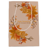 Elegante Thanksgiving vermakelijk Medium Cadeauzakje (Voorkant)