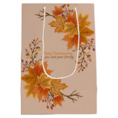 Elegante Thanksgiving vermakelijk Medium Cadeauzakje (Achterkant)