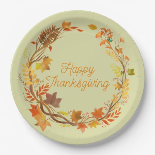 Elegante Thanksgiving vermakelijk Papieren Bordje (Voorkant)