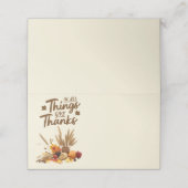 Elegante Thanksgiving vermakelijk Plaatskaartje (Buitenkant ongevouwen)