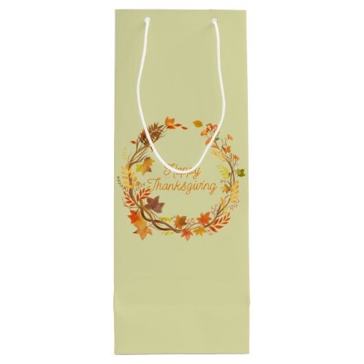 Elegante Thanksgiving vermakelijk Wijn Cadeautas (Achterkant)