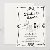 Elegante That's Amore Hand Getekende Bruiloftsborr Kaart (Voorkant / Achterkant)
