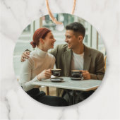 Elegante "The Perfect Blend" Trouwfoto Bedankjes Labels (Achterkant)