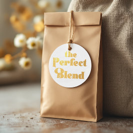 Elegante "The Perfect Blend" Trouwfoto Bedankjes Labels