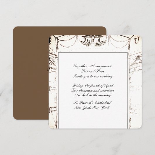 Elegante theater bruiloft uitnodiging (Voorkant / Achterkant)