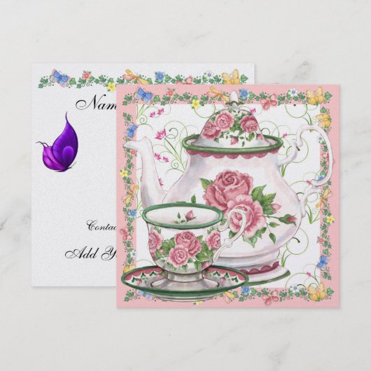 Elegante Thee/Koffie - SRF Kaart (Voorkant / Achterkant)