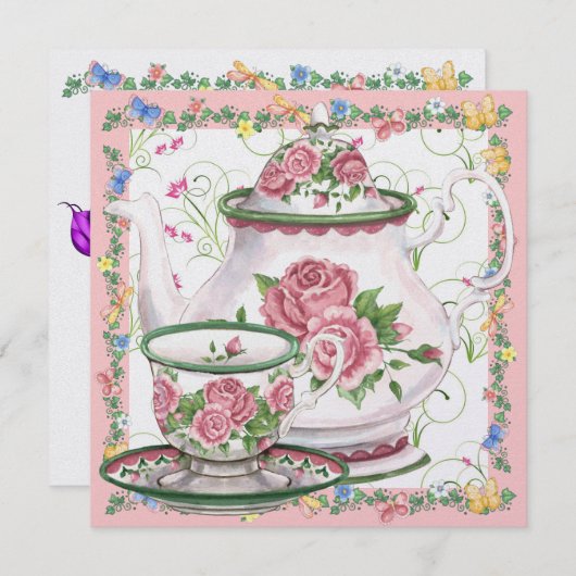 Elegante thee / koffie - SRF Kaart (Voorkant / Achterkant)