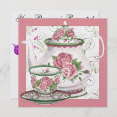 Elegante thee / koffieparty - SRF Kaart (Voorkant / Achterkant)