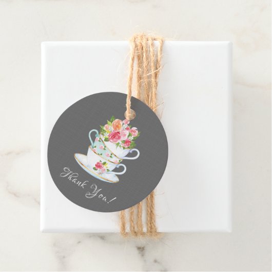 Elegante theebruidssluiting favor cadeaubijsluiter bedankjes labels (In situ)