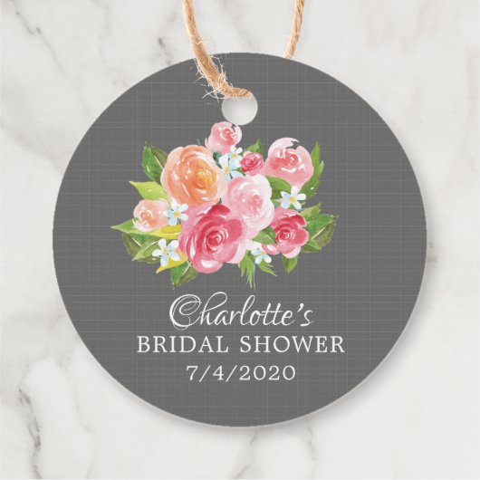 Elegante theebruidssluiting favor cadeaubijsluiter bedankjes labels (Achterkant)