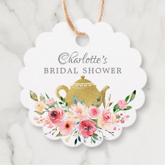 Elegante theebruidssluiting favor gift tag bedankjes labels (Achterkant)