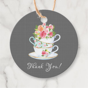 Elegante Theebruidssluitingsfeest Favor Cadeautag Bedankjes Labels