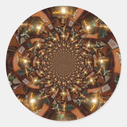 Elegante theecultuur –  Samovars Ronde Sticker (Voorkant)