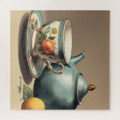 Elegante theekopje en theepot legpuzzel (Horizontaal)