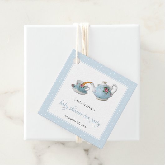 Elegante theekopjes Baby shower Tea Party Favor La Bedankjes Labels (In situ)