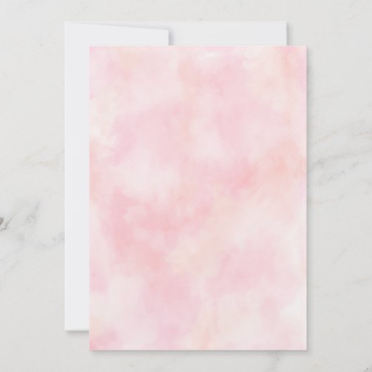 Elegante theepartij bruidsborrel – Roze bloemen Kaart (Achterkant)