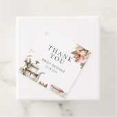 Elegante theepartij bruidsfeest bedankjes labels (In situ)