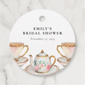 Elegante Theepartij Bruidsmeisjes Bruiloft Bedankjes Labels (Voorkant)