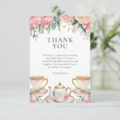 Elegante Theepartij Bruidsmeisjes Bruiloft Bedankkaart (Staand voorkant)