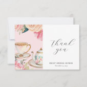 Elegante Theepartij Bruidsmeisjes Bruiloft Bedankkaart (Voorkant)