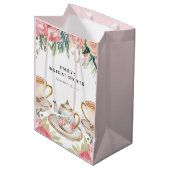 Elegante Theepartij Bruidsmeisjes Bruiloft Medium Cadeauzakje (Voorkant Gekanteld)