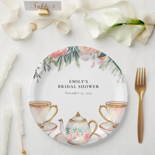 Elegante Theepartij Bruidsmeisjes Bruiloft Papieren Bordje (Huwelijk)