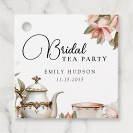 Elegante theepartij bruidsuitnodiging bedankjes labels