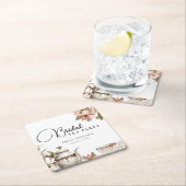 Elegante theepartij bruidsuitnodiging kartonnen onderzetters (Insitu)