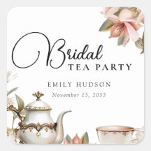 Elegante theepartij bruidsuitnodiging