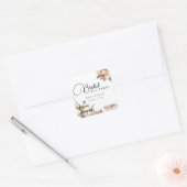 Elegante theepartij bruidsuitnodiging vierkante sticker (Envelop)