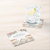 Elegante Theepartij Bruiloft Feest Kartonnen Onderzetters (Insitu)