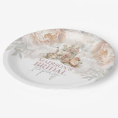 Elegante theepartij bruiloft met bloemen papieren bordje (Gekanteld)