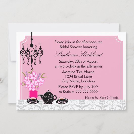 Elegante Theepartij Kaart (Voorkant)