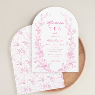 Elegante theepartij meisje babyshower boog kaart