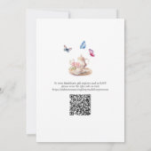 Elegante theepartij QR-code vlinder bruidsdouche Kaart (Achterkant)